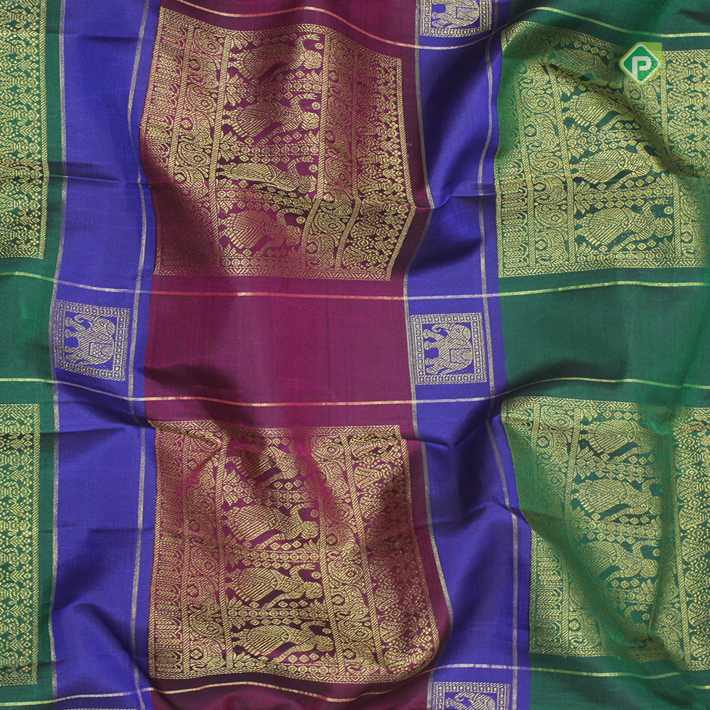 Tricolor Doll Butta Motifs Without Border Trendy Designer Silk Saree