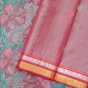 Rose Pink Silk Thread Lines Bavanji Border Trendy Designer Silk Saree