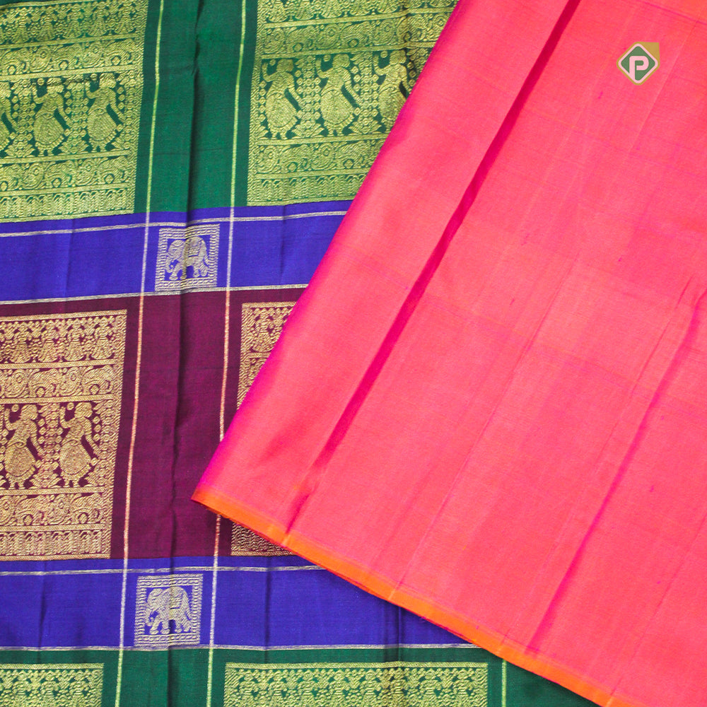 Tricolor Doll Butta Motifs Without Border Trendy Designer Silk Saree