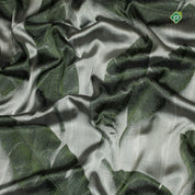 Silver Grey Leaf Green Feather Leaf Design Borderless Trendy Designer Silk Saree