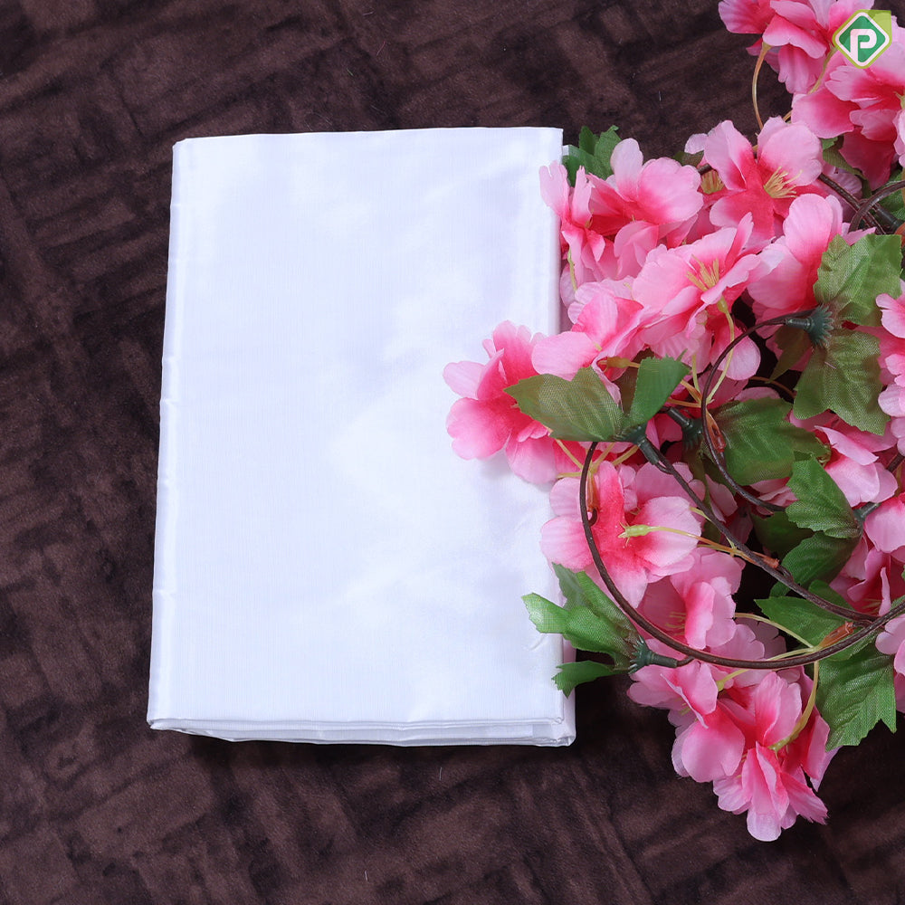 Pure White Pure Mix Silk Shirt Material Full