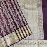 Hickory Brown Half Zig Zag Design And Half Peacock Design Border Trendy Designer Silk Saree