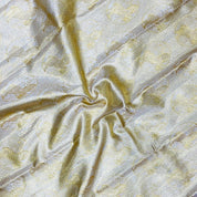 Gold With Silver Zari Horse Round Design Gold Zari Diamond Design Butta Border Exclusive Bridal Silk Saree