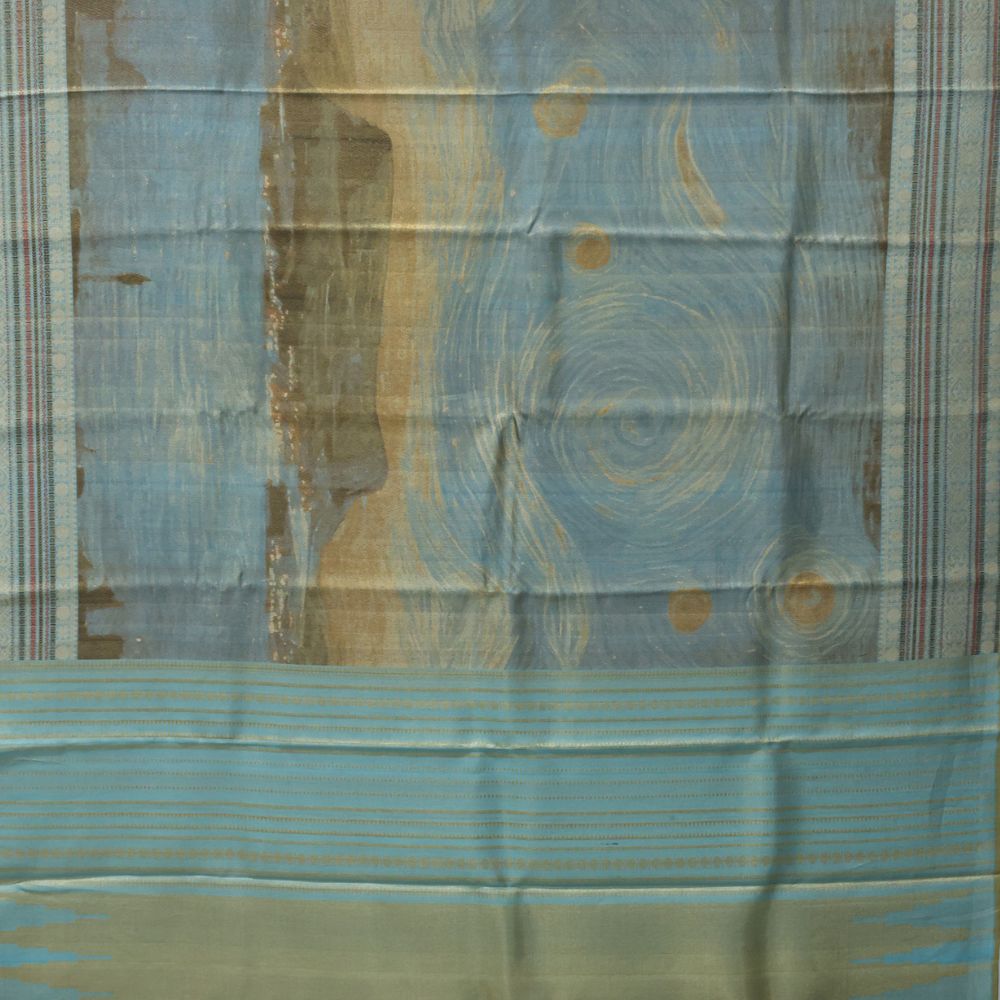 Rama Blue base Galaxy Planets effect inspired grand tissue weaved Exclusive signature silk saree