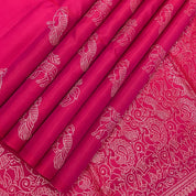 Rani Pink Borderless Vanasingaram Design Pallu Soft Silk Saree