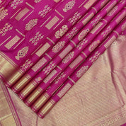 Beetroot Pink With Small Mayilkan Design Border Exclusive Grand Bridal Silk Saree