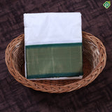 Pure White Ganga Jamuna Gold Zari 21 Kan Border Pure Silk 9*5 Dhoti Vesti