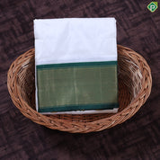 Cream White Ganga Jamuna Gold Zari 21 Kan Border Pure Silk 10*6 Premium Dhoti Vesti