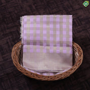 Baby Pink Gold Zari Checkered Design Self Gold Zari Plain border Border 9'*5' Vesti Dhoti Set