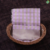 Baby Pink Gold Zari Checkered Design Self Gold Zari Plain border Border 9'*5' Vesti Dhoti Set