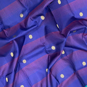 Dark Violet With Peacock Butta Retta Pet Korvai Border Traditional Silk Saree