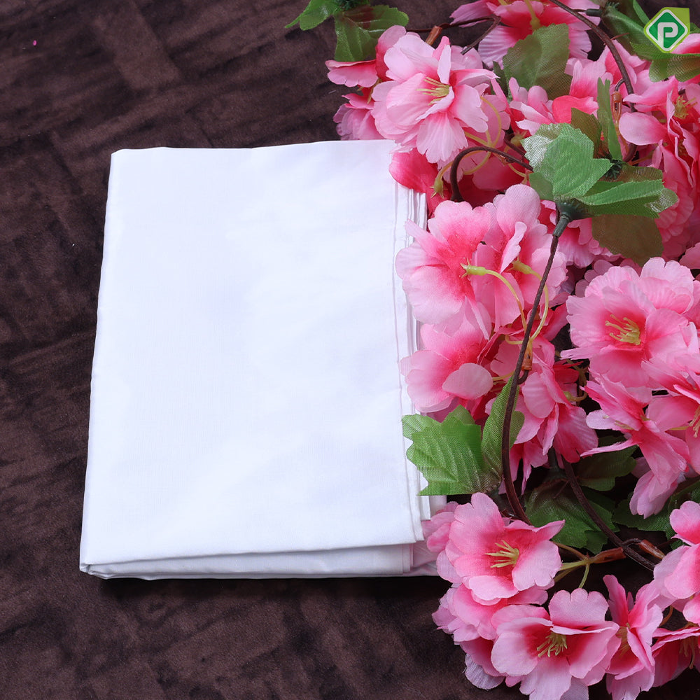 Pure White Pure Silk Shirt Material Full