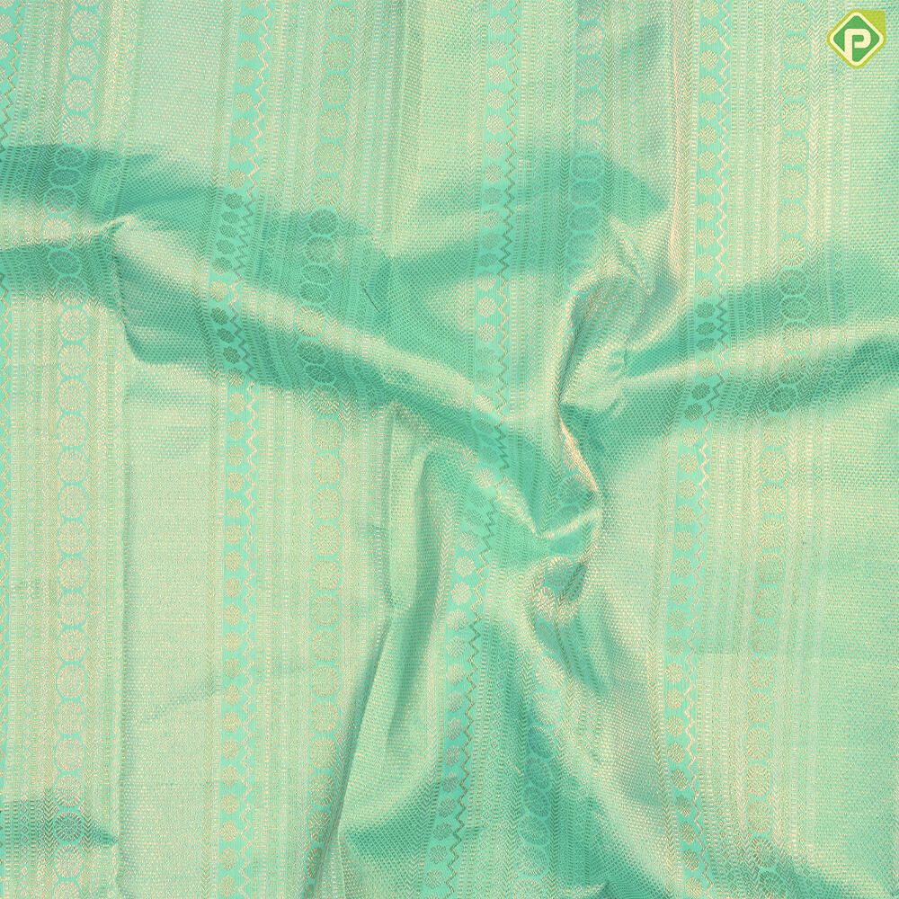 Rexona Green With Silver And Gold Zari Self Plain Border Contemporary Trendy Designer Silk Saree
