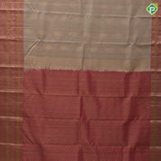 creamy samdal gold zari pancha aarthi butta rose pink gold zari meena work border pure mix silk saree