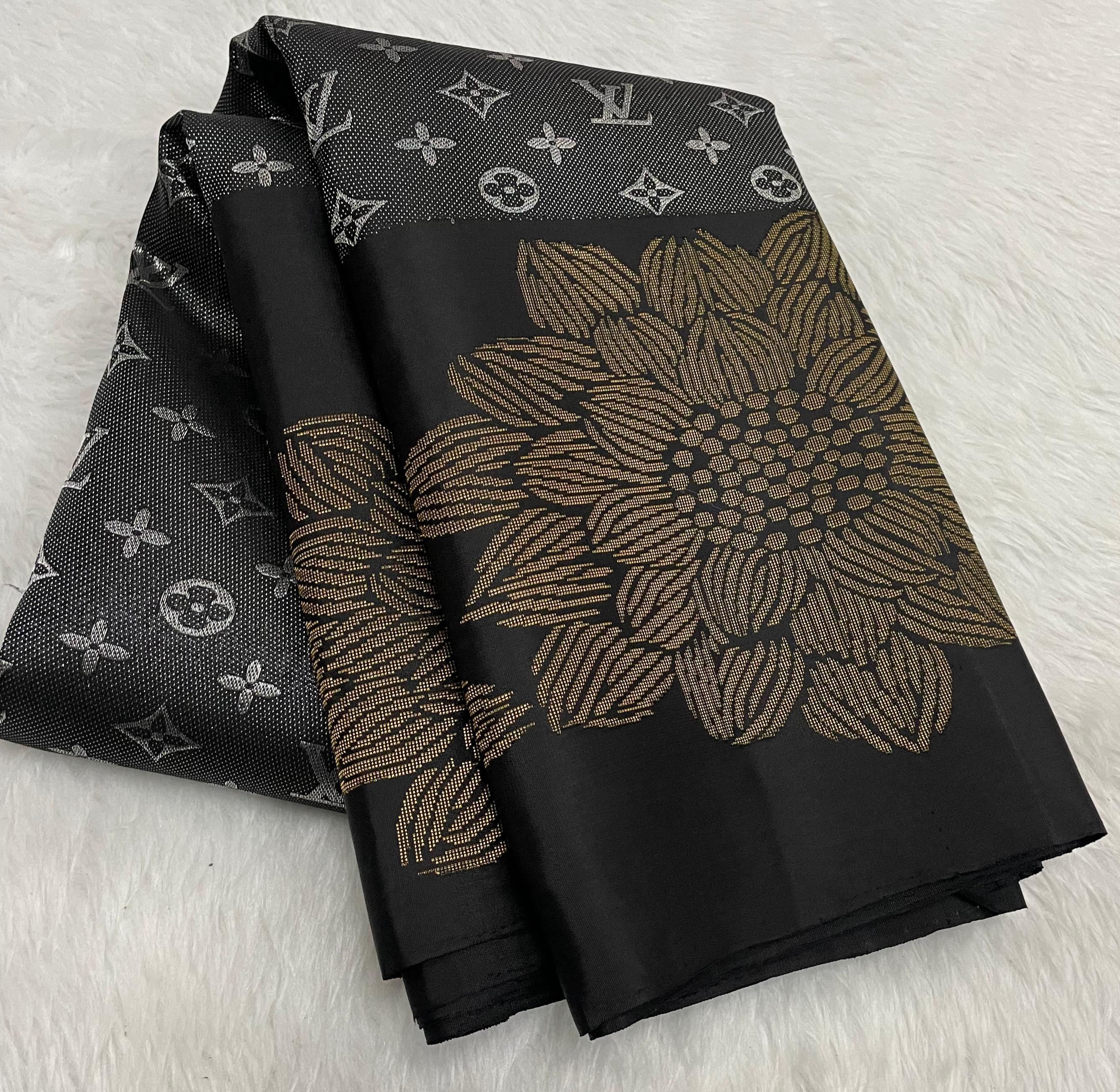 Onion Pink Silver Zari Louie Viton Signature Edition Silk Saree