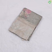 Sandal Colour With Multi Colour Flowers Printed Design Semi tusser Fancy Saree