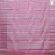 Pastel pink silver zari thilagam meena work butta self silver zari rangoli border bridal silk saree