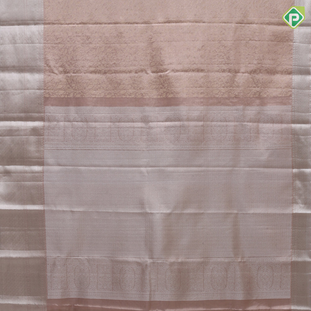 Lilac lavender silver gold zari tissue grand design self silver zari diamond butta border grand tissue silk saree
