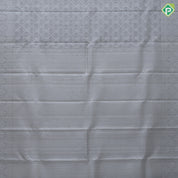 Ash grey zari grand creeper design self silver zari multi design lines border kanchi kora silk saree