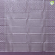 Lavender base silver zari zig zag design self silver zari fancy round border kanchi koora silk saree