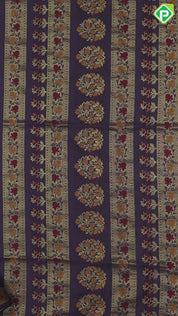 grape brown gold zari meena work butta design self color meena work rangoli border soft silk saree