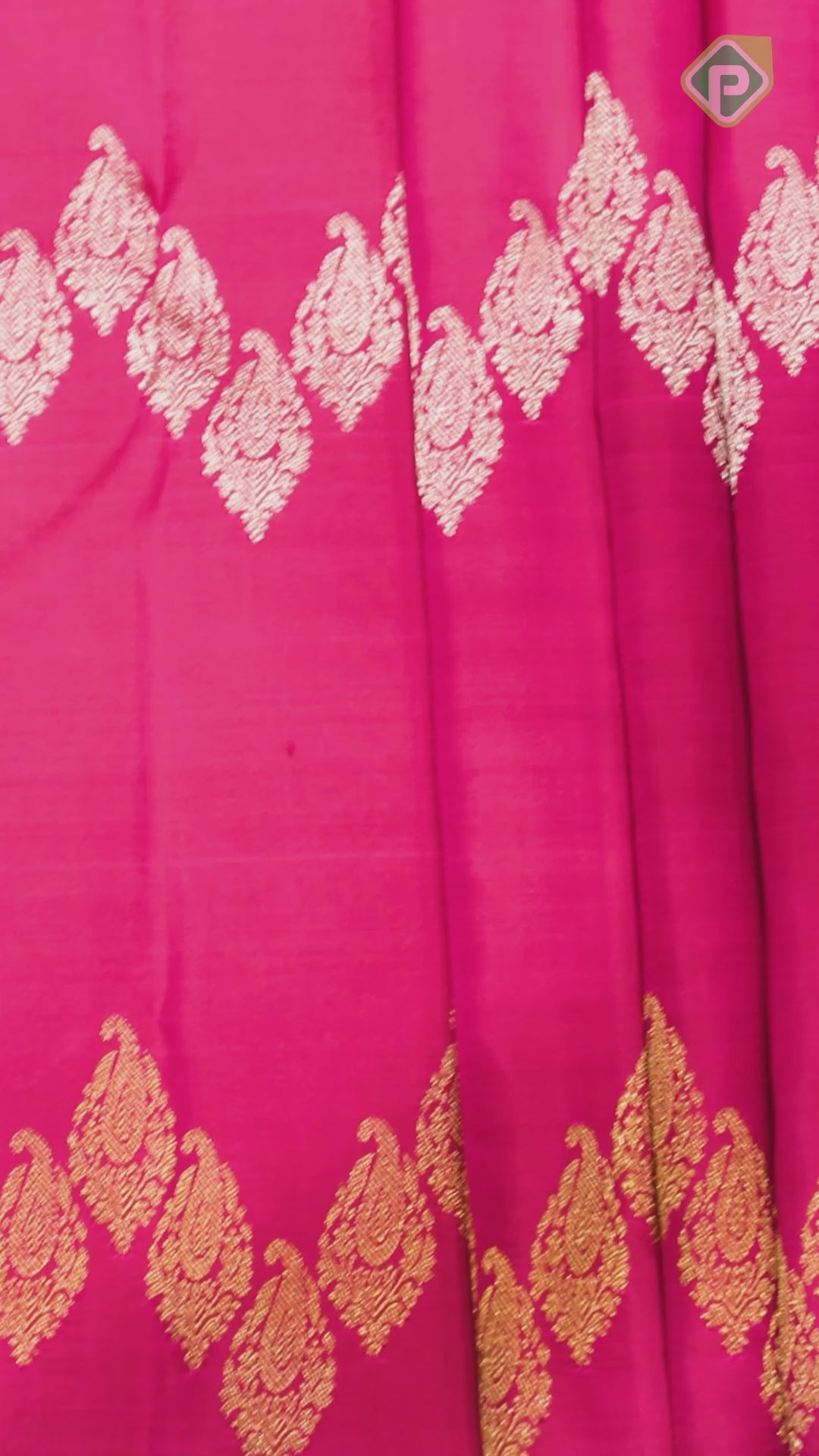 Magenta With Silver And Gold Zari Waves Butta Design Borderless Trendy Designer Silk Saree