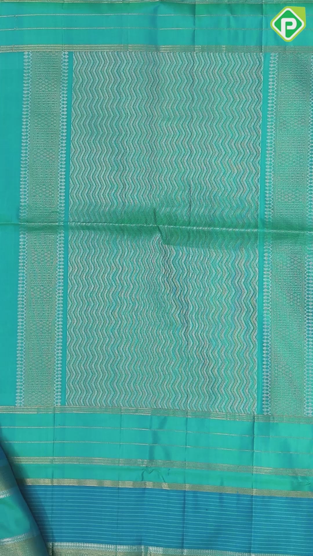 peacock blue silver gold zari bird on ladder design peacock green gold zari lines border soft silk saree