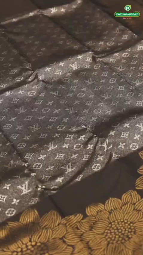 Onion Pink Silver Zari Louie Viton Signature Edition Silk Saree