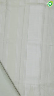 half white silver gold zari checks design beige plain silver gold zari flower butta border traditional silk saree