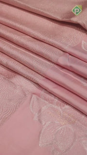 Baby Pink Silver Zari With Self Color Border fancy Trendy Silk Saree