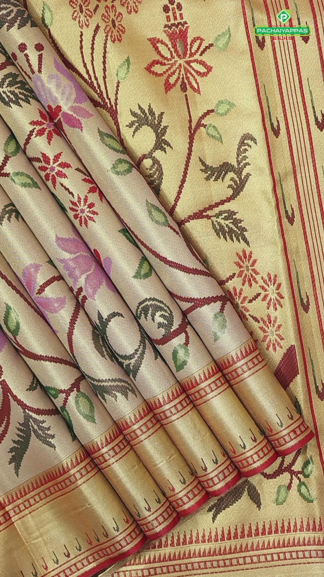mustard gold big floral weaved design self pythonic border grand tissue silk saree
