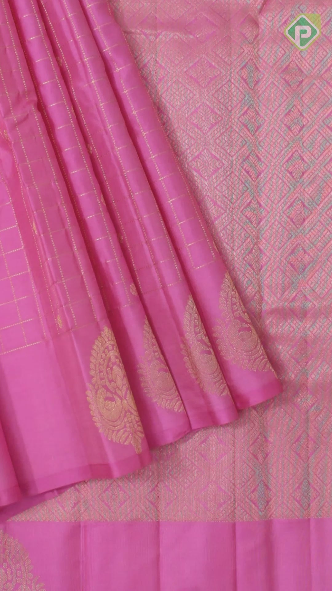 Pink Color Gold Zari With Self Color  Border Traditional Silk Saree