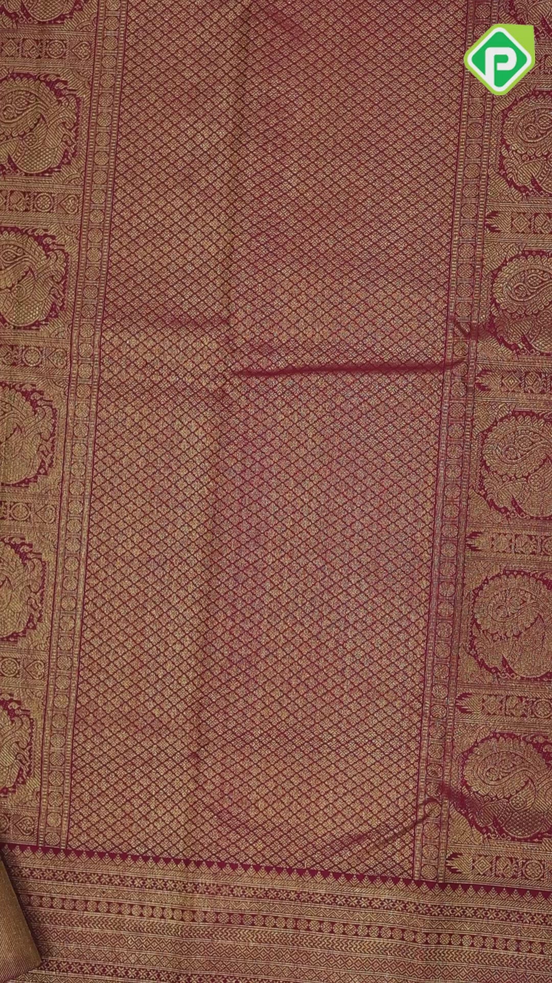 Bottle Green Gold Zari Small Motif Chilly Red Ruthracham Weave Border Design Traditional Silk Saree