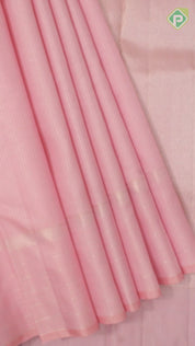 Peach Pink Gold Zari With Self Color Border traditional Silk Saree