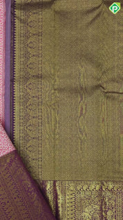 Bubblegum Pink Copper Zari Cheetah Skin Type Design Purple Floral Design Trending Fancy Silk Saree