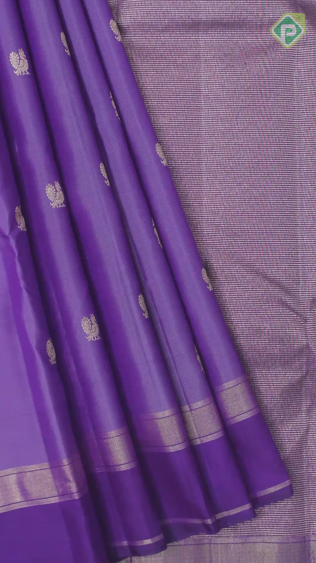 Violet Colour Gold Zari With Self Colour Border Traditional Silk Saree