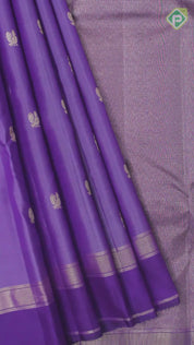 Violet Colour Gold Zari With Self Colour Border Traditional Silk Saree