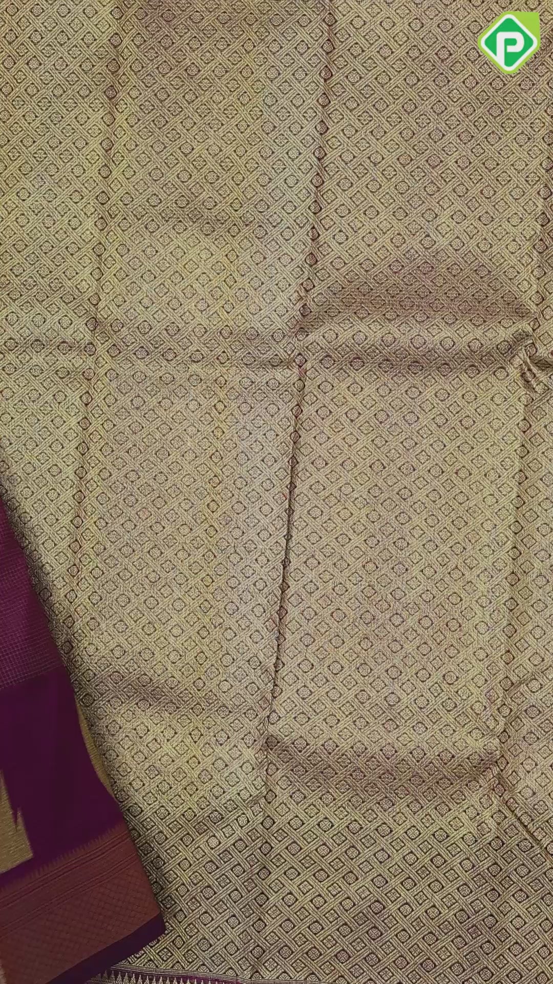 Maroon gold zari micro kattam design self gold zari big mango padded diamond border koorai silk saree