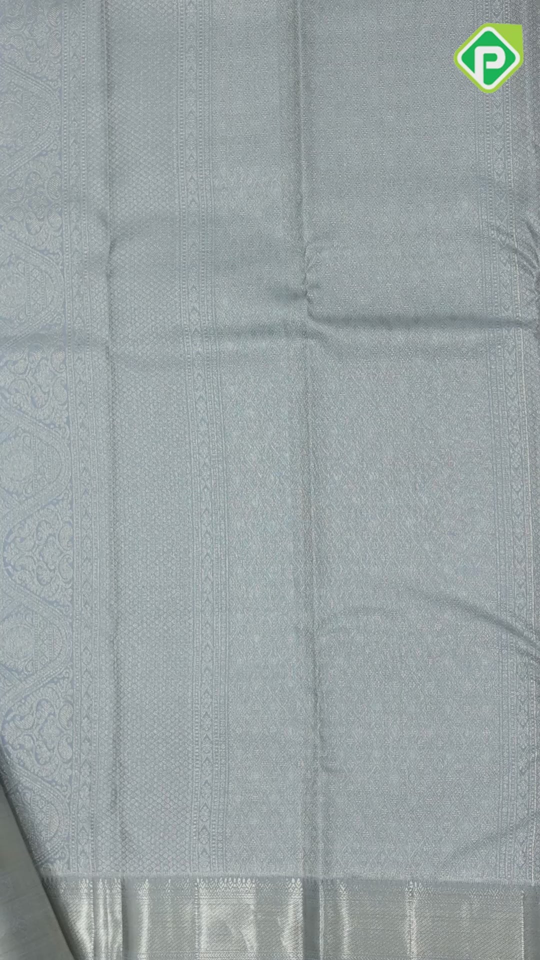 Dark Green Silver Zari Vairaoosi Flower Butta Fog Gray Colour Floral Border Design Traditional Silk Saree