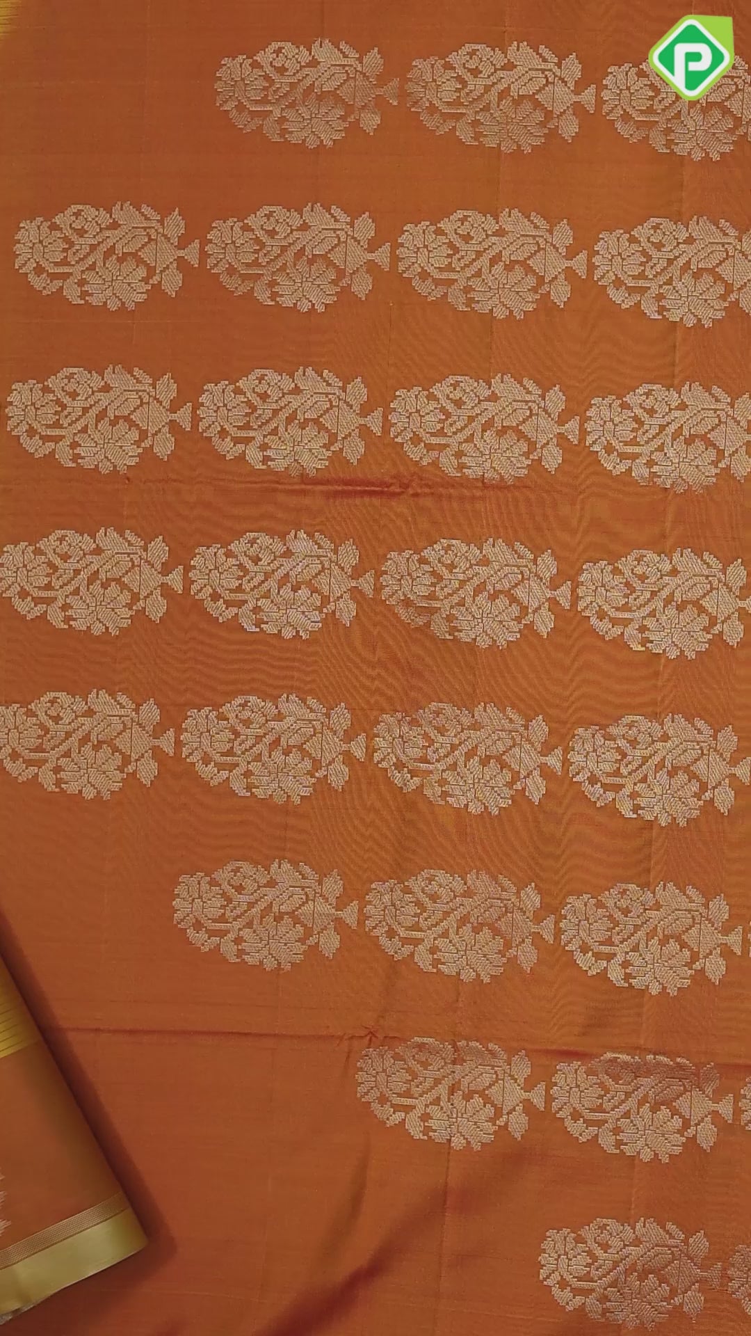 Mango yellow rust lines full body design self gold zari border soft silk saree