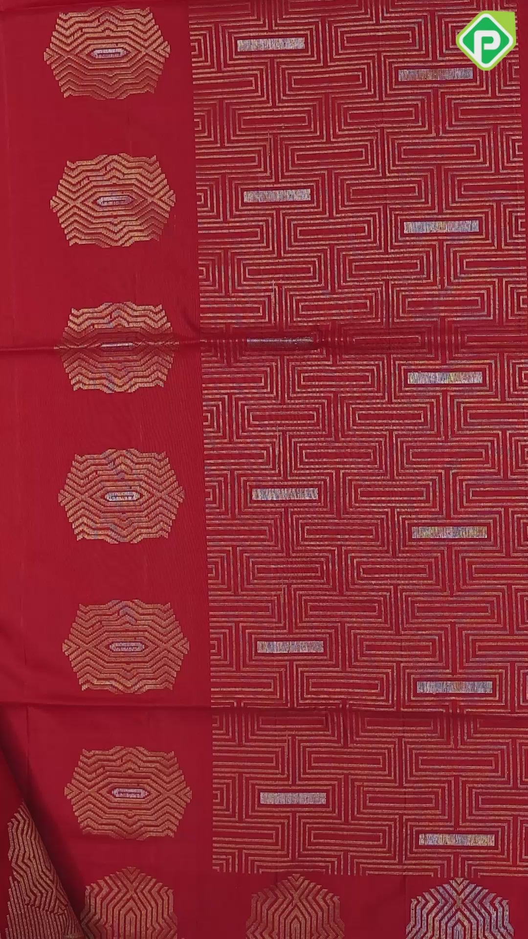 tomato red silver gold zari fancy flower buds butta self gold zari fancy shape border soft silk saree