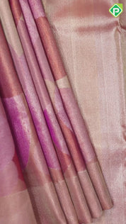 Pink shades with Orange Bubble Design Tissue weaved silk saree