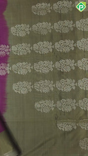 Mango yellow rust lines full body design self gold zari border soft silk saree