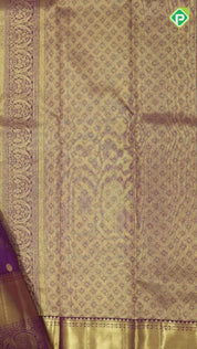 Dark Pink Gold Zari Vairaoosi Flower Motif Self Colour Mango Peacock Border Design Traditional Silk Saree