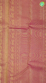 Peacock Blue Gold Zari Small Butta Design Magenta Colour Bavanji Border Design Traditional Silk Saree