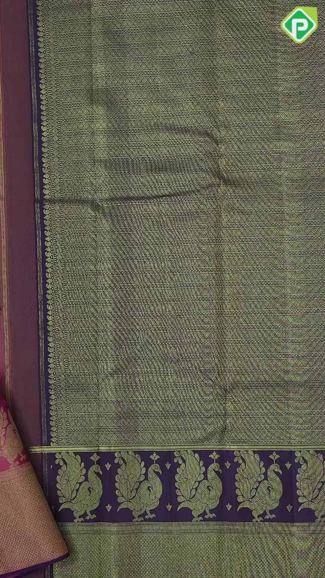 peach pink gold zari and silk thread checks self gold zari peacock butta lines diamond border traditional silk saree