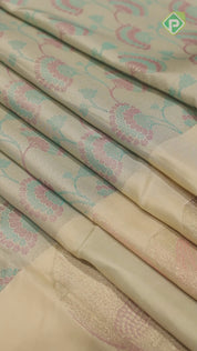 Sandal Wood Floral Design With Big Flower Motif Border Trendy Silk Saree