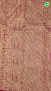 Rani Pink Gold Zari Vairaoosi Gandaberunda Design Self Colour Mayilkan Ruthracham Border Design Traditional Silk Saree