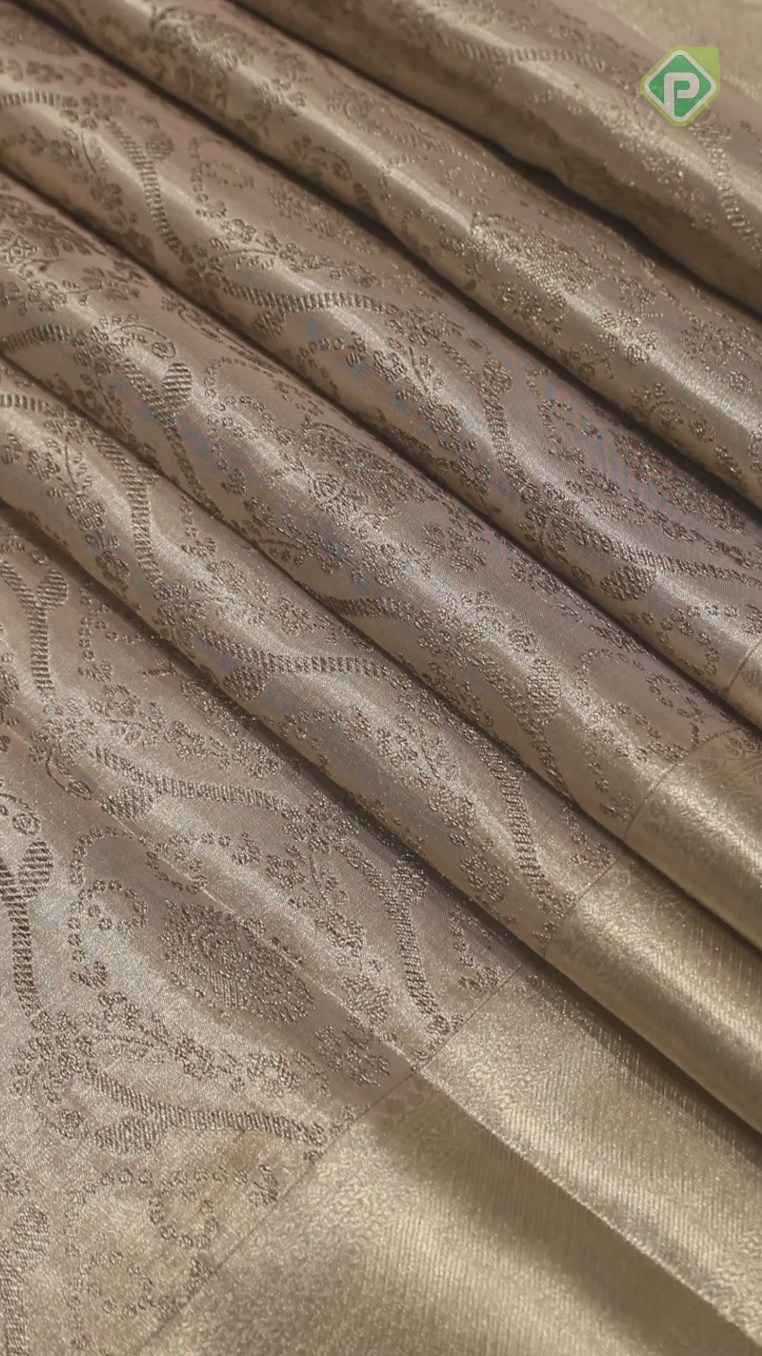 Silver Zari Full Tissue Chocolate Brown Color Flower Motif Grand Traditional Silk Saree
