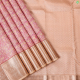 Sandal Cream Rose Pink And Beige Tricolor Contemporary Particles Silk Thread Weaved Design Creamy Sandal With Copper Zari Multi Lines Border Trendy Designer Silk Saree 